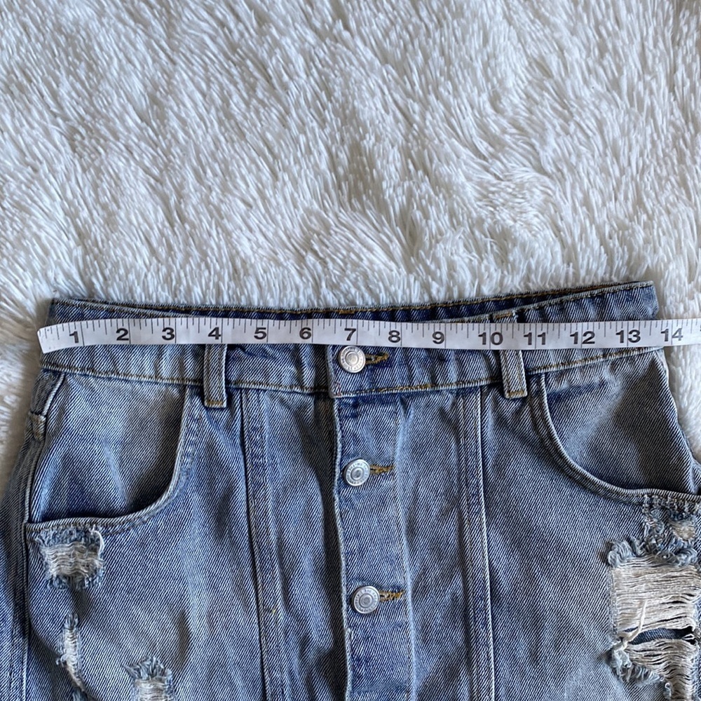 Free People Button-Up Denim Mini Skirt - Picture 4 of 7